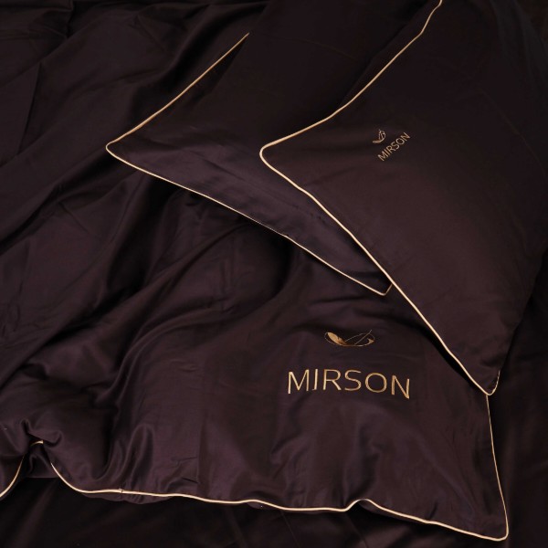 Фото - Комплект постельного белья MirSon King Size 0211 Cacao Corner Сатин 220х240 см (2200008712518)